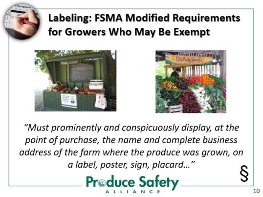 Labeling slide from the PSA Grower Training